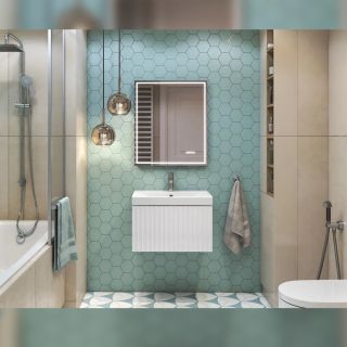 Тумба под раковину подвесная Velvex Compo tp.COM.9696.60.1Y белый глянец, 60 см